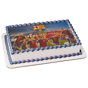 Fcb Barcelona Logo Barça Football Players Soccer Edible Cake Topper Image ABPID24123