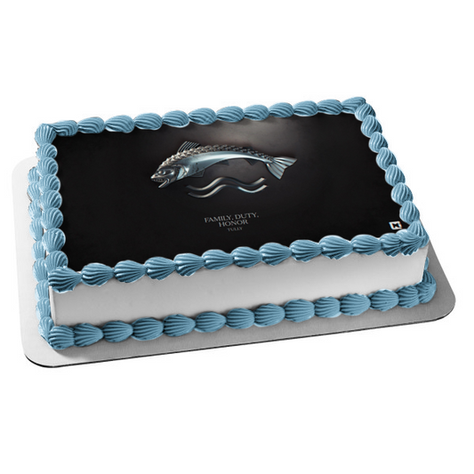 Game of Thrones Tully House Emblem Family Duty Honor Edible Cake Topper Image ABPID26912