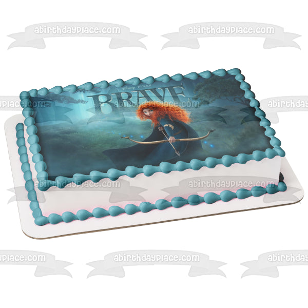 Disney Pixar Brave Merida Bow and Arrow Trees Owl Edible Cake Topper Image ABPID06495