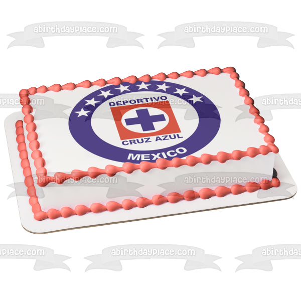 Cruz Azul Mexican Football Club Logo Edible Cake Topper Image ABPID10782