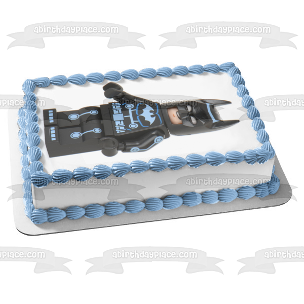 LEGO DC Comics Superhero Batman Grinning Edible Cake Topper Image ABPID12289