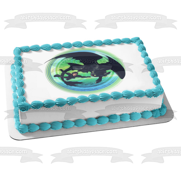 How to Train Your Dragon Toothless Hiccup Flying Edible Cake Topper Image ABPID27273