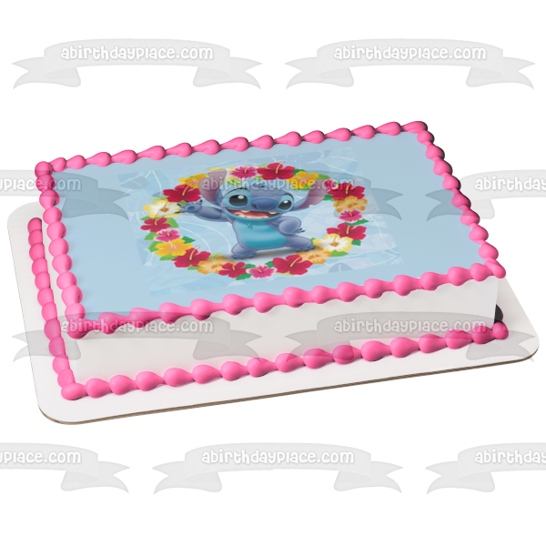Lilo and Stitch Flowers Stitch Blue Background Disney Edible Cake Topp – A  Birthday Place