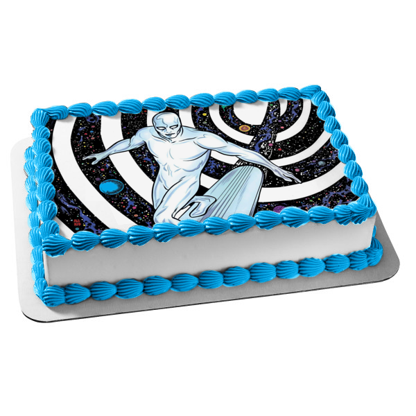 Silver Surfer In Space Edible Cake Topper Image ABPID51763
