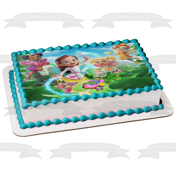 Butterbean's Cafe Butterbean Poppy Dazzle Cricket Fairies Puddlebrook Edible Cake Topper Image ABPID50937