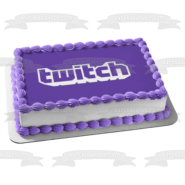 Imagen comestible para decoración de tarta con el logotipo de Twitch ABPID51317 