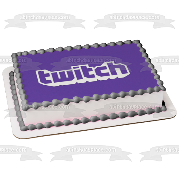 Imagen comestible para decoración de tarta con el logotipo de Twitch ABPID51317 
