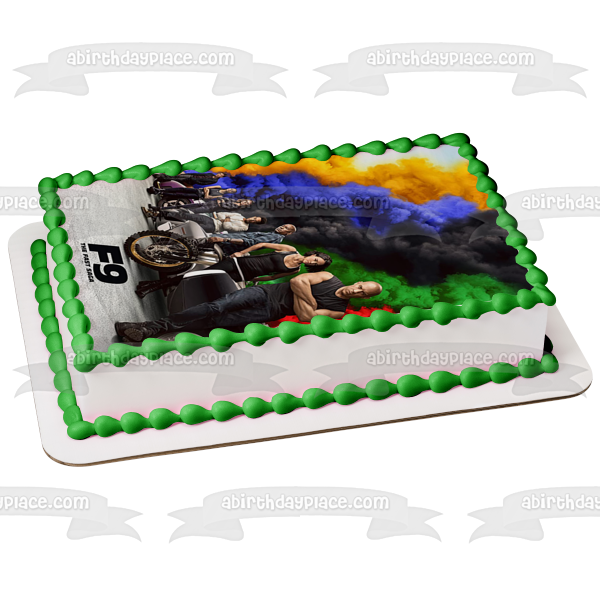 F9 Fast and Furious 9 Vin Diesel Cars Racing Edible Cake Topper Image ABPID51398