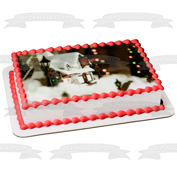 Christmas Santa's Workshop Toys Snow Edible Cake Topper Image ABPID50678