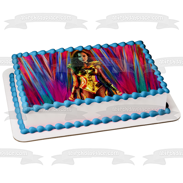 DC Wonder Woman 1984 Gal Gadot Diana Prince Edible Cake Topper Image ABPID50773