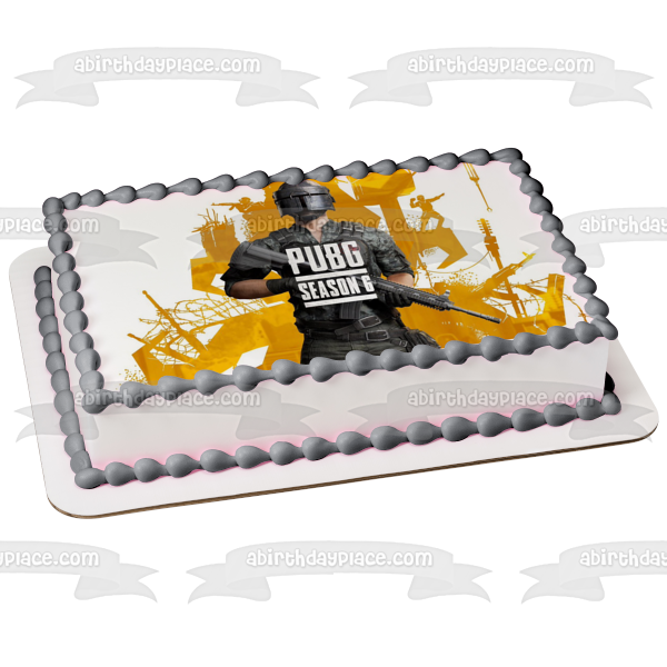 Playerunknown’S Battlegrounds Season 6 Poster Edible Cake Topper Image ABPID51896