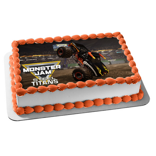 Monster Jam Steel Titans Monster Truck Edible Cake Topper Image ABPID51910