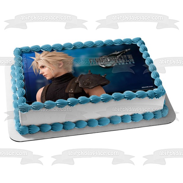 Final Fantasy 7 Remake Cloud Strife Edible Cake Topper Image ABPID51919