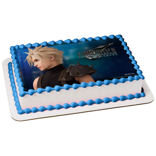 Final Fantasy 7 Remake Cloud Strife Edible Cake Topper Image ABPID51919