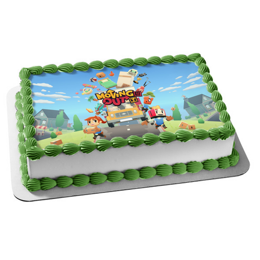 Moving Out Video Game Truck Characters Edible Cake Topper Image ABPID51921