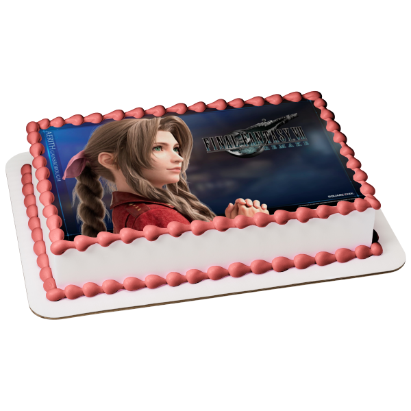 Final Fantasy 7 Remake Aerith Gainsborough Edible Cake Topper Image ABPID51925