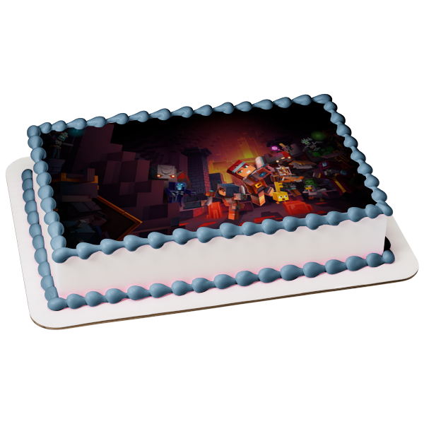 Minecraft Dungeons Mage Warrior Archer Edible Cake Topper Image ABPID51946