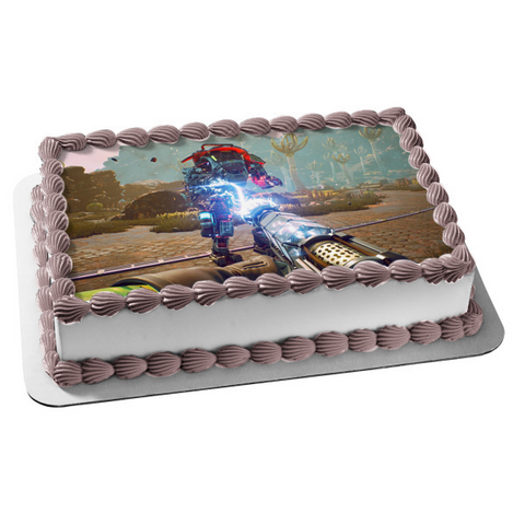The Outer Worlds Electricity Combat Robot Edible Cake Topper Image ABPID51964