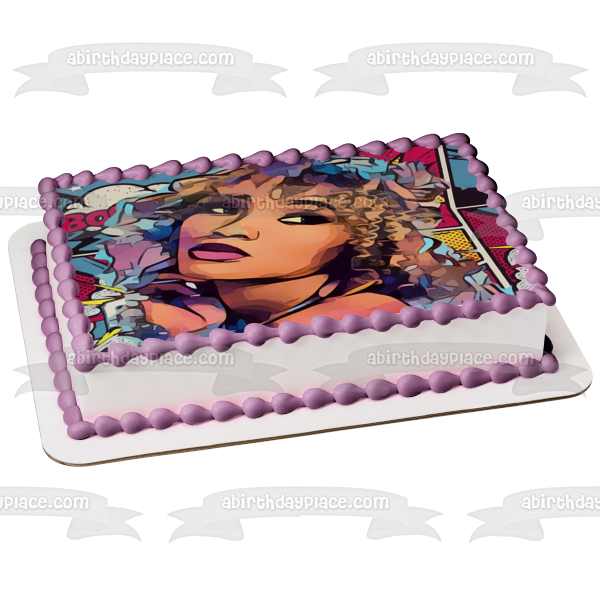 Pop Art Comic Magic Dreamer Girl Edible Cake Topper Image ABPID51977