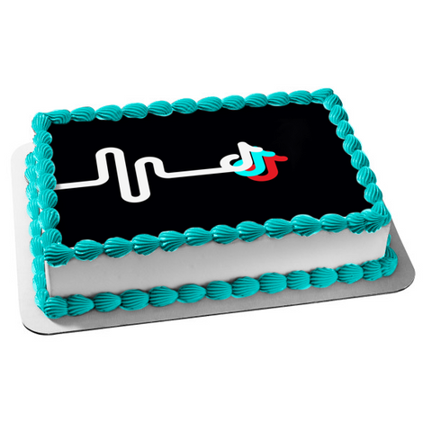 Tik Tok Logo Waveform Edible Cake Topper Image ABPID51987