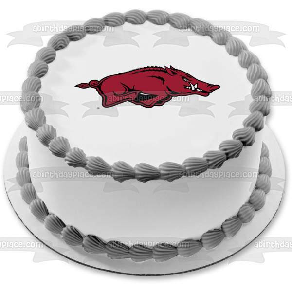 The University of Arkansas Razorbacks Logo NCAA Edible Cake Topper Image ABPID07237