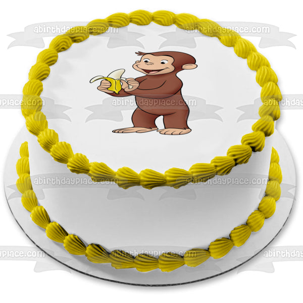 Curious George Banana Edible Cake Topper Image ABPID08510