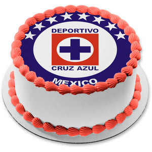 Cruz Azul Mexican Football Club Logo Edible Cake Topper Image ABPID10782