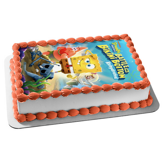 Spongebob Squarepants: Battle for Bikini Bottom Rehydrated Patrick Sandy Spongebob Edible Cake Topper Image ABPID51968
