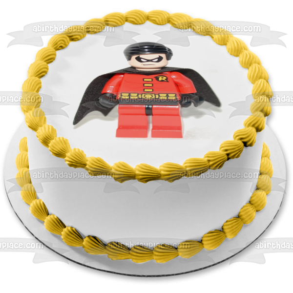LEGO DC Comics Superhero Robin Edible Cake Topper Image ABPID12285