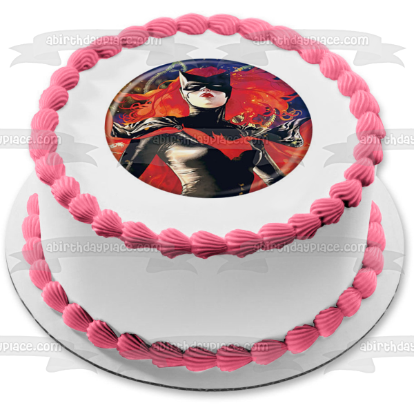 Batwoman Round Edible Cake Topper Image ABPID51759