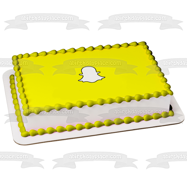 Snapchat Logo with Background Edible Cake Topper Image ABPID51774