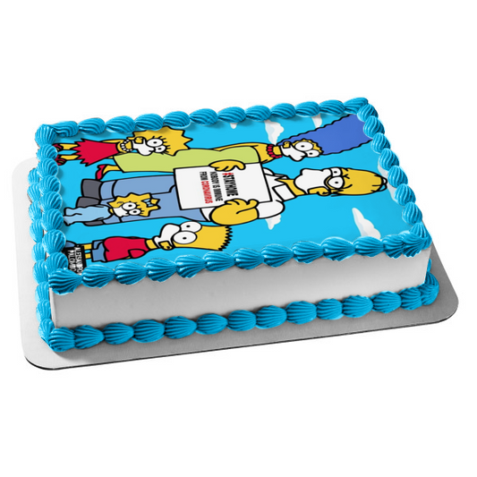 The Simpsons Coronavirus Meme #Stayhome Bart Lisa Maggie Homer Marge Edible Cake Topper Image ABPID51868