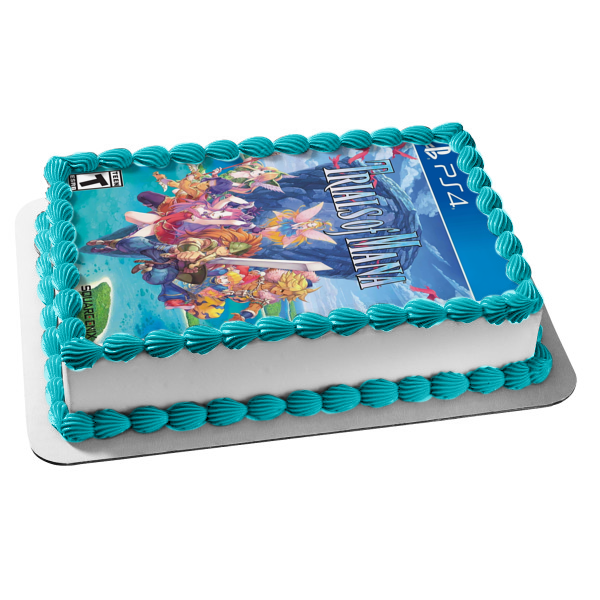 Trials of Mana Angela Duran Hawkeye Riesz Kevin Charlotte Video Game Cover Edible Cake Topper Image ABPID51922