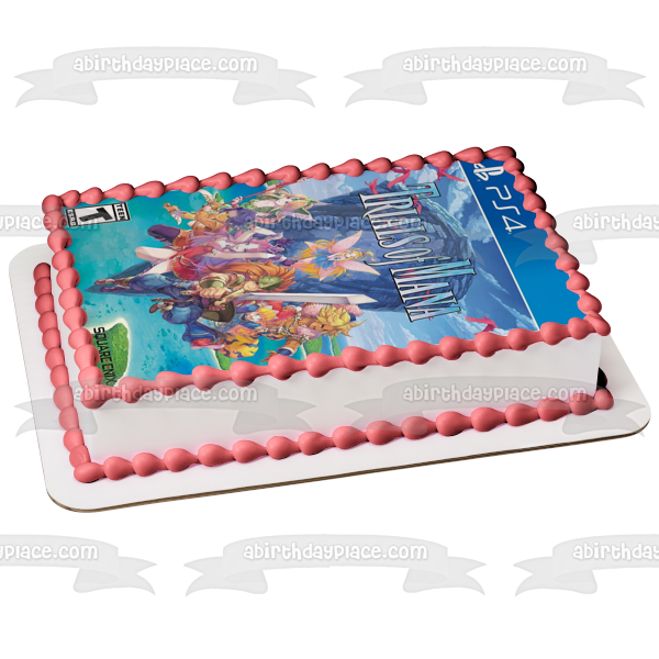 Trials of Mana Angela Duran Hawkeye Riesz Kevin Charlotte Video Game Cover Edible Cake Topper Image ABPID51922