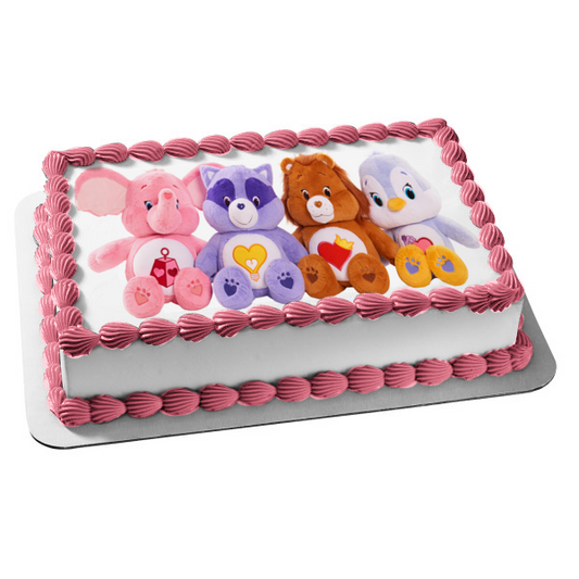 Care Bears and Cousins Brave Heart Lion Bright Heart Raccoon Cozy Heart Penguin Lotsa Heart Elephant Edible Cake Topper Image ABPID52011