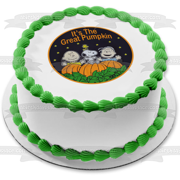 Peanuts Its the Great Pumpkin Charlie Brown Snoopy Woodstock Linus Edible Cake Topper Image ABPID50379