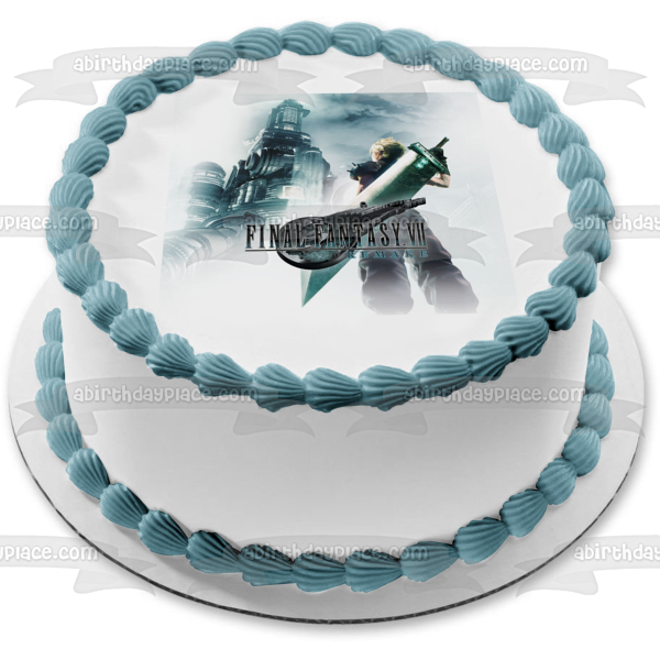 Final Fantasy VII Remake Video Game Cloud Strife Edible Cake Topper Image ABPID51416