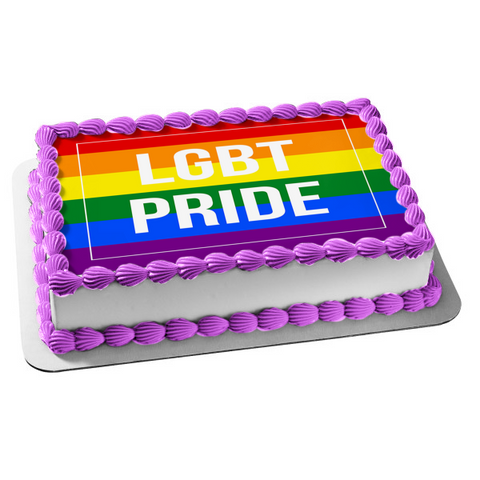 Lgbt Pride Flag Pride Rainbow Edible Cake Topper Image ABPID52046