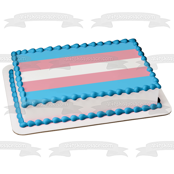 Transgender Pride Flag Edible Cake Topper Image ABPID52051