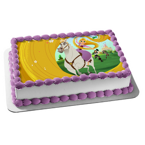 Rapunzel's Tangled Adventure Maximus Flynn Cassandra Edible Cake Topper Image ABPID52101