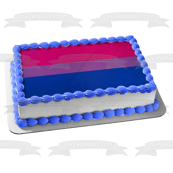Bisexual Flag Michael Page Pink Blue Purple Bi Edible Cake Topper Image ABPID52207