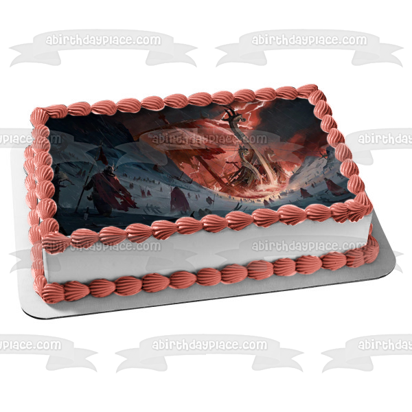 Assassin's Creed Ragnarok Vikings Edible Cake Topper Image ABPID52179