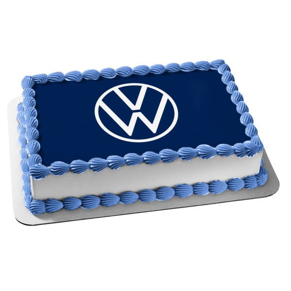 Volkswagen Logo VW Car Company White Blue Edible Cake Topper Image ABP – A  Birthday Place