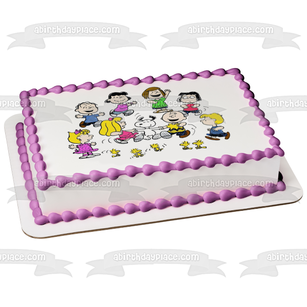 Peanuts Charlie Brown Snoopy Linus Lucy Sally Peppermint Patty Woodstock Edible Cake Topper Image ABPID52201
