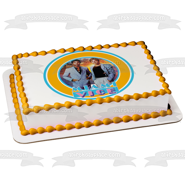 Miami Vice Crockett Tubbs 80s Edible Cake Topper Image ABPID52210
