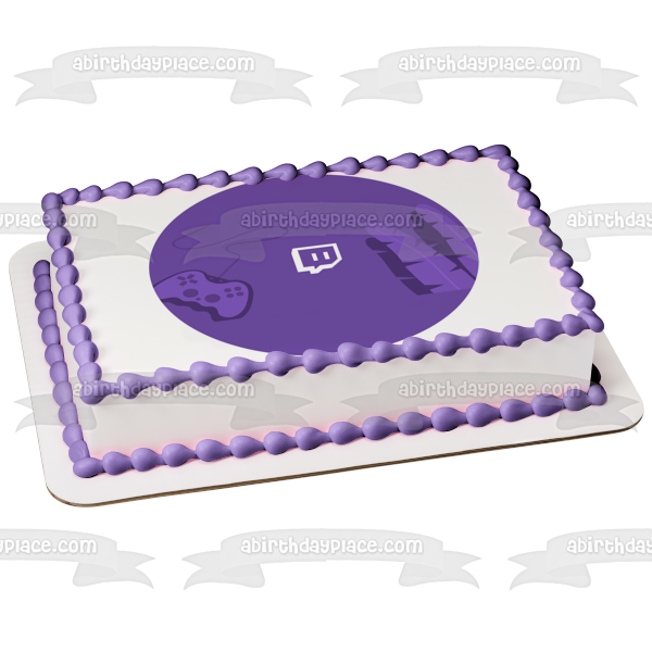 Twitch Video Streaming Service Logo Edible Cake Topper Image ABPID52247