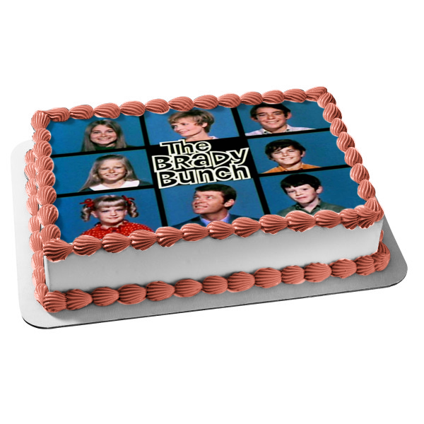 The Brady Bunch Marcia Jan Cindy Mike Peter Bobby Carol Greg Edible Cake Topper Image ABPID52252