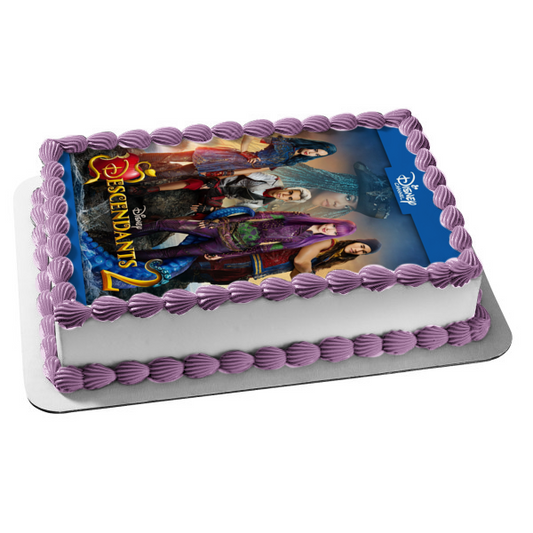 Disney Channel Descendants 2 Mal Evie Jay Carlos De Vil and Uma Edible Cake Topper Image ABPID00055