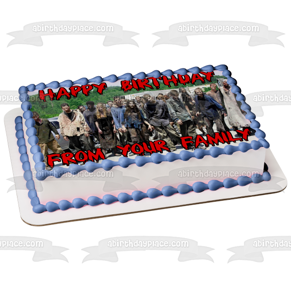 The Walking Dead Zombies Personalized Edible Cake Topper Image ABPID00084