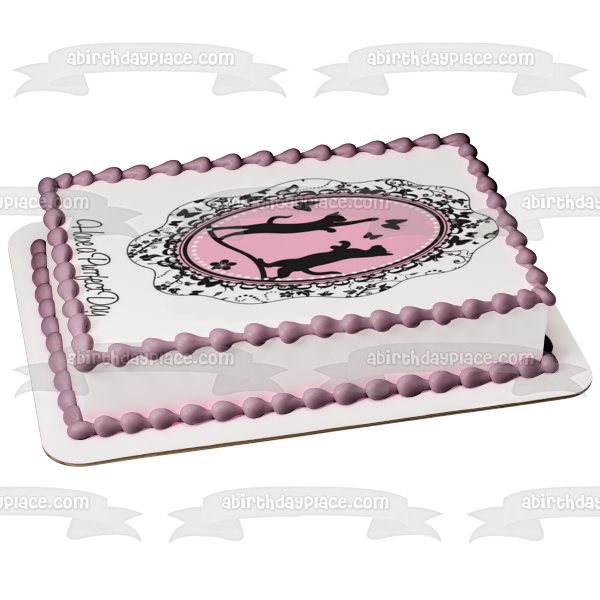 Have a Purrfect Day Cats Playing with Butterflies Edible Cake Topper Image ABPID00097